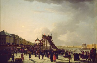 The Rollercoasters on the Neva in St. Petersburg, 1803 by Russian School